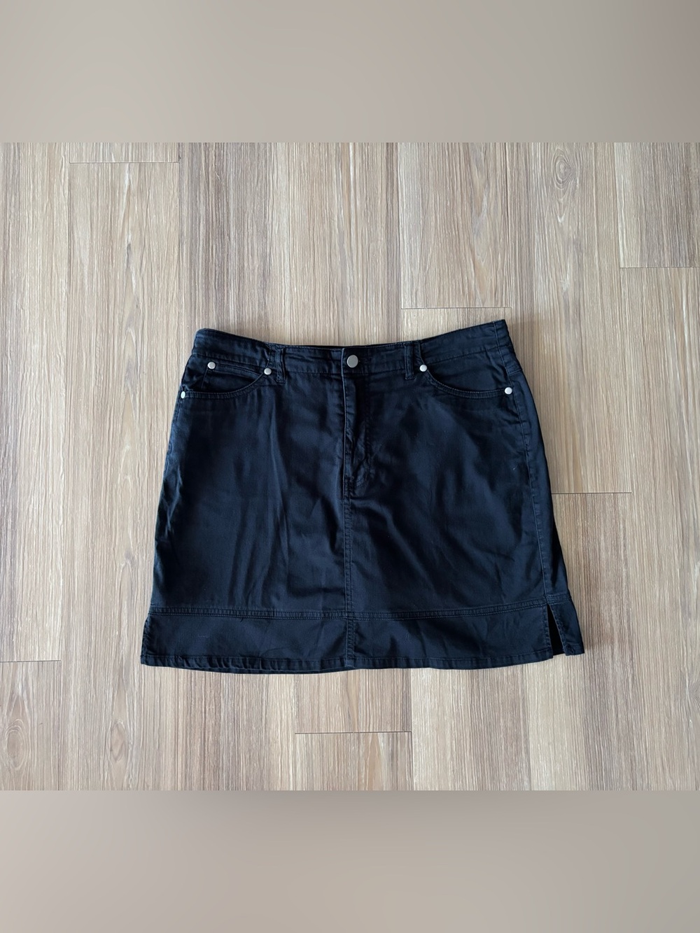 Vintage Skort Mini Black Cotton Stretch Womens 12 Y2K Preppy Classic Utility